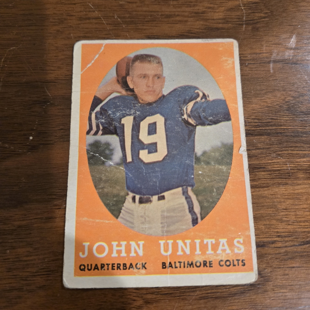 Topps John Unitas Trading Card - Vibrant Orange and Blue